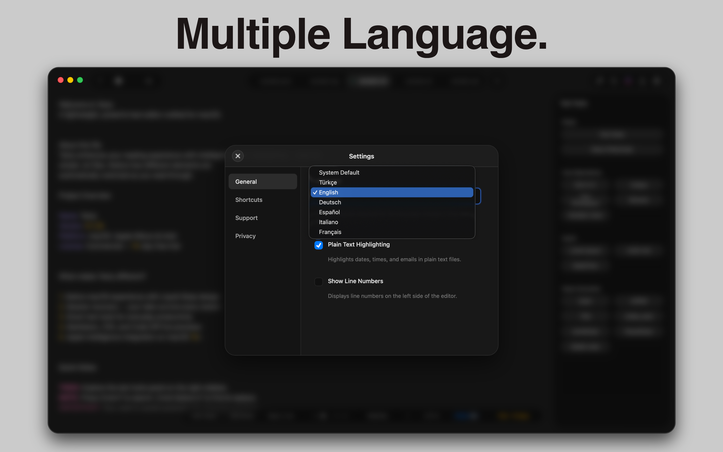 Texty - Multi Language Support